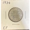Image 1 : 1934 EF Canadian Quarter 80% Silver
