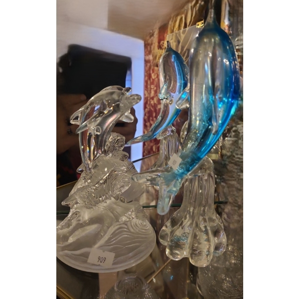 Glass Dolphin Figurines