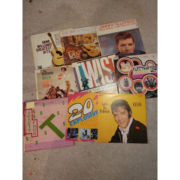 Vinyl Records Collection - Elvis Prestley Twenty Four Hank Williams & More