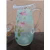 Image 4 : Pink Depression Glass Cupcake Holder, Amber Based Liquor Glasses + Handmade + Painted Pitcher/Jug