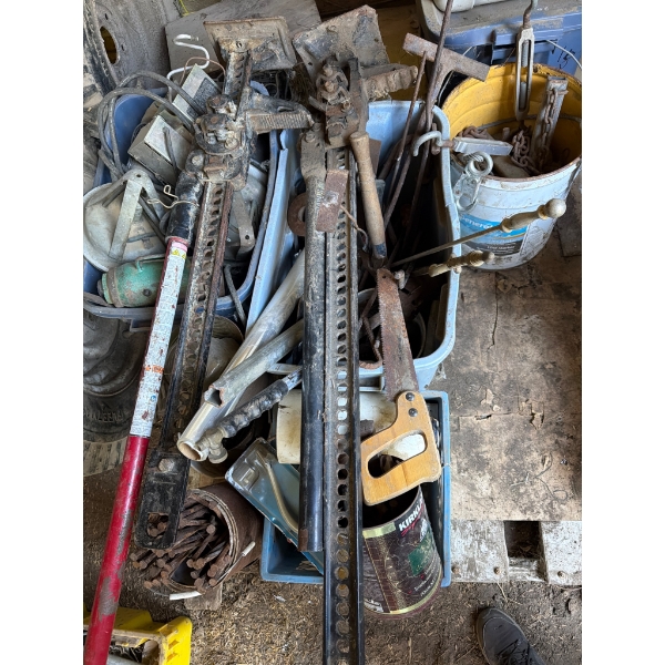Two Large Jacks and Miscellaneous Tools