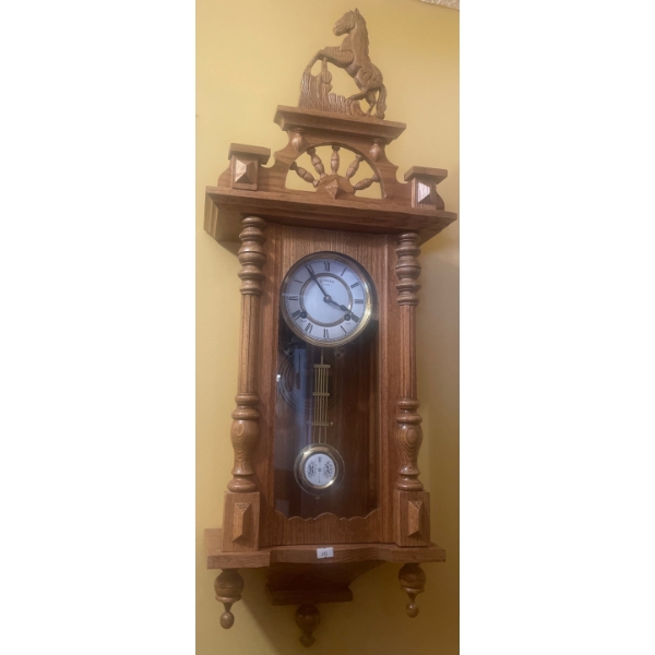 Bergen Enkheim Regulator Wall Clock 38T Western Equestrian Vintage 