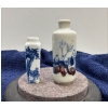 Image 1 : Blue and White Handpainted Snuff Bottles  2.5H, 3H (lids missing)