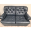 Image 1 : Navy blue leather 2 seater couch - 55W,  34T, 35D
