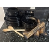 Image 2 : Stunning Noir Dish Collection w/ Rattan Placemats & More 