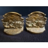 Image 2 : Bronze Western Coach Book Ends & Western Clock