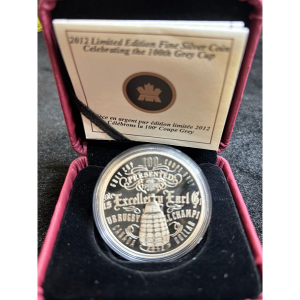 2012 $1 The 100th Grey Cup - Limited Edition Pure Silver Proof Dollar 23.17 g
FEATURES:
Produced By: