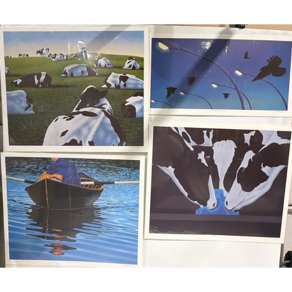 4 Limited Edition Lithograph Prints By Stephen Mennie