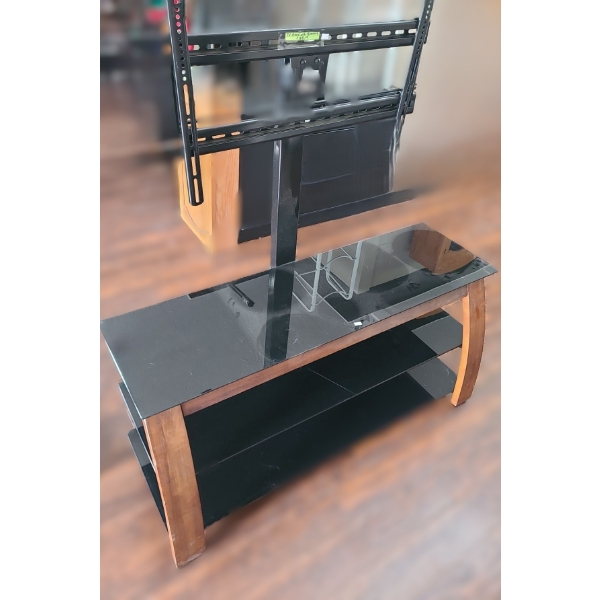 TV Stand w/ Glass Shelves and Mount (2) 50 W, 17 D, 56 T 