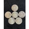Image 1 : 6 Canadian silver 50 Cent pieces  80% pure silver 69.96g various years