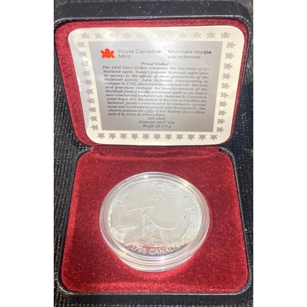 1996 Royal Canadian Mint Proof Silver Dollar Coin