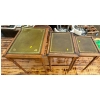 Image 2 : Wooden Nesting Tables (Tuck into each other), w/ Glass for the Table Tops - Largest is 21W, 15D, 20T