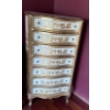 Image 2 : Gorgeous Hand Painted Antique Art Nouveau Gilded Dresser - 29W, 13D, 50T 