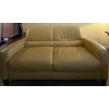 Image 2 : Italsofa Gorgeous Cream 2 Seater Leather Couch - 74W, 35D, 33T 