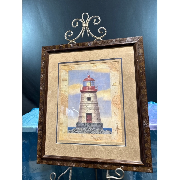 J. Wiens Mapped Lighthouse Print 15Wx20H