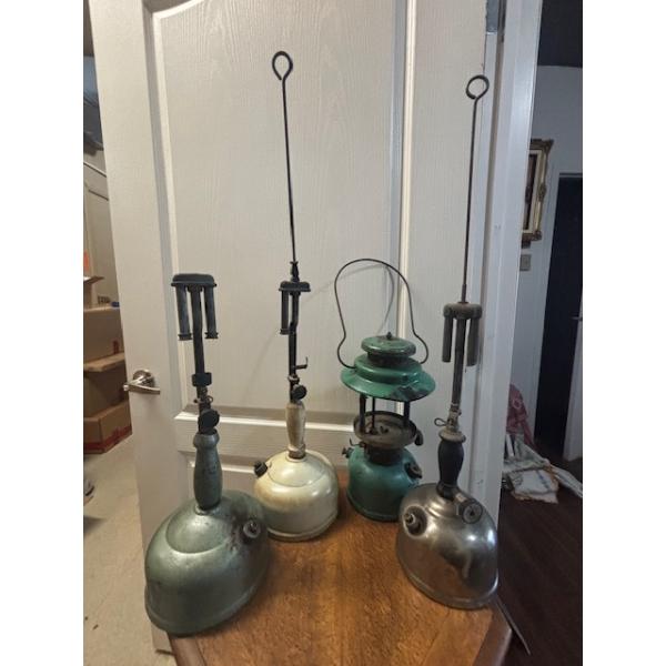 4 antique lanterns from various manufacturers