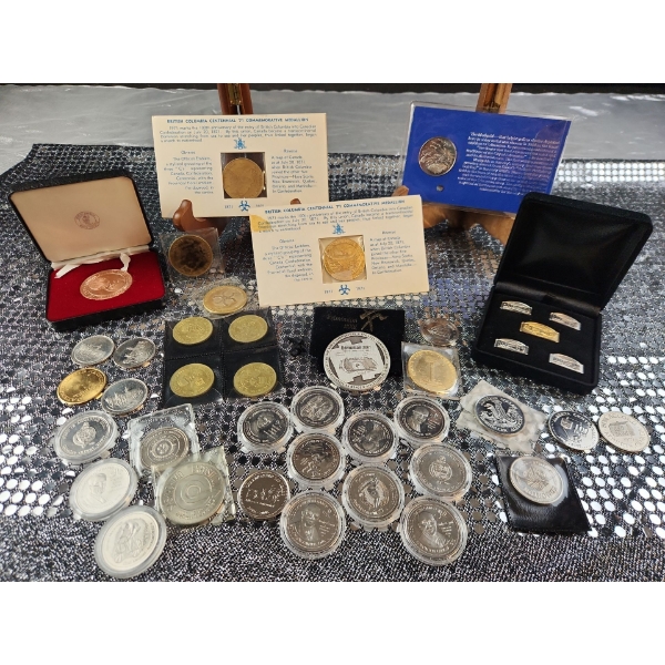 Tokens! Tokens!Tokens! Klondike Days, Dinosaur Dollars, Assorted CDN tokens, ETS pin set, etc