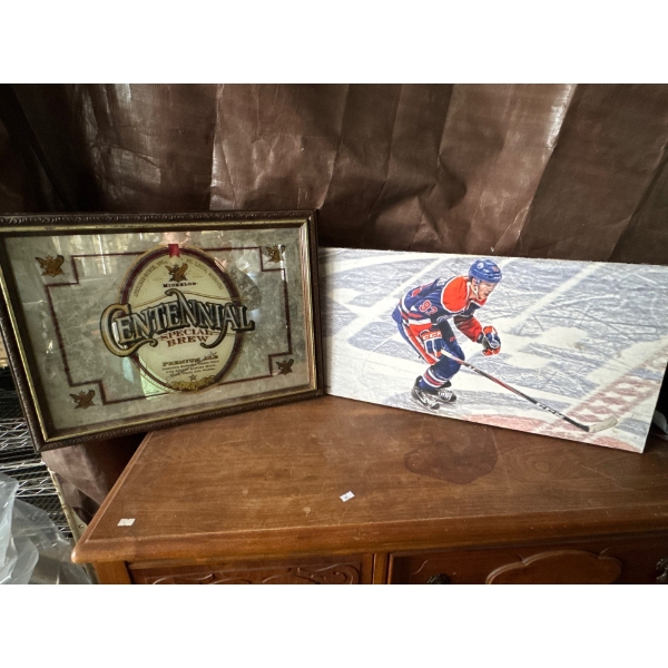 Man Cave Essentials-Mirrored "Centennial Brew" Frame and Picture of Hockey Star Ryan Nugent-Hopkins