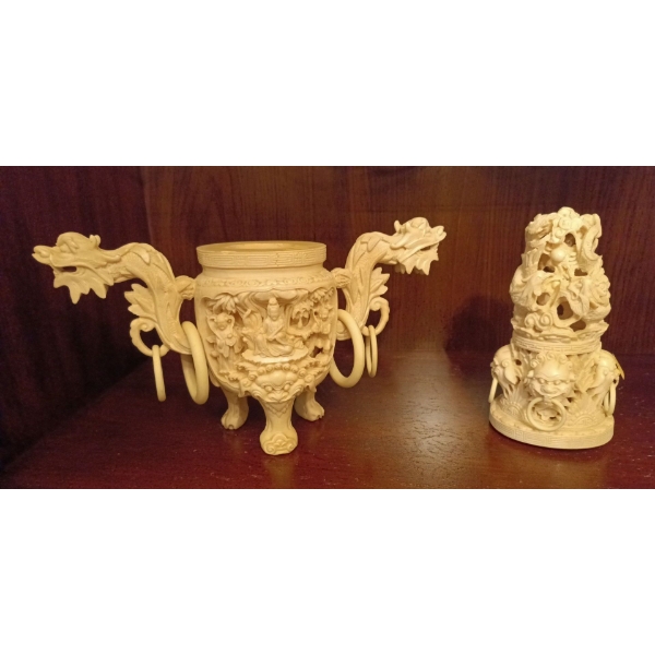 Lovely Asian Decorative Pieces, One is Slightly Chipped 