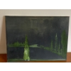 Image 1 : Lauri Ansell Lake At Night Canvass Board  12 x 16