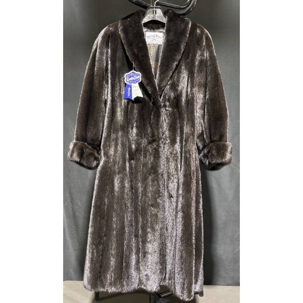 Vintage Paris Furs Full-Length Flawless Dark Brown Mink Coat