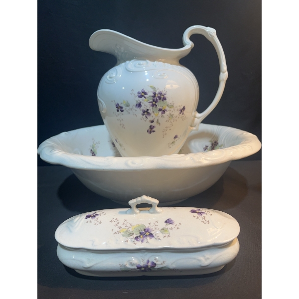 Johnson Bros. Pitcher, Bowl & Soap Dish Set