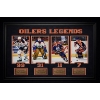 Image 1 : This is a framed Edmonton Oilers Legends collage featuring Wayne Gretzky, Fuhr, Messier, Coffy