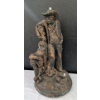 Image 1 : Bronze Painted Cowboy Statue 22"Tall - Made Of Plaster 