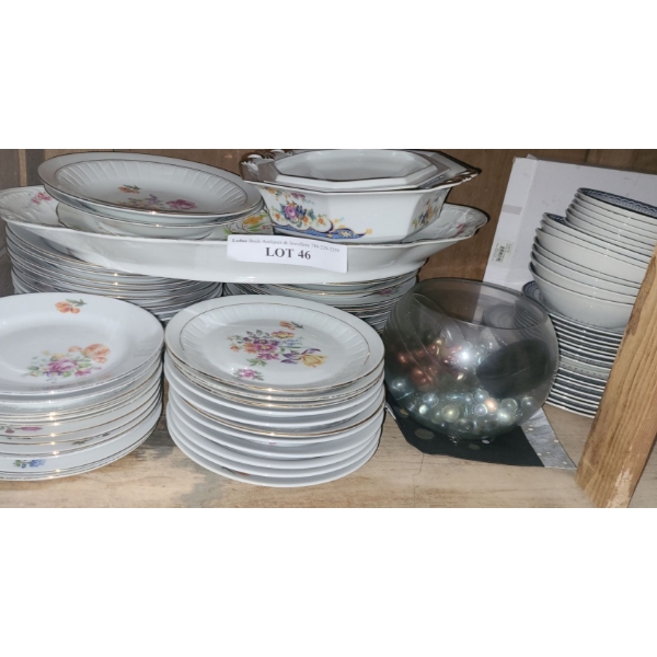 Asst Dinnerware incl Ridgway Staffordshire & German 