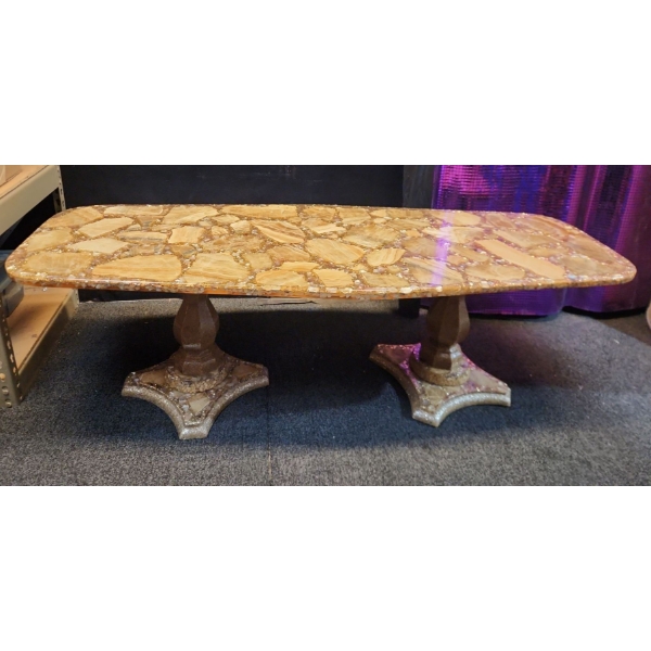 Unique Mexican Made Stone,Gold Flake and Resin Coffee Table - 54w x 19d x 17h