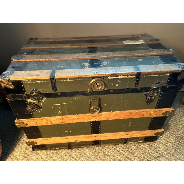 beautiful steam trunk with contents, surprise surprise