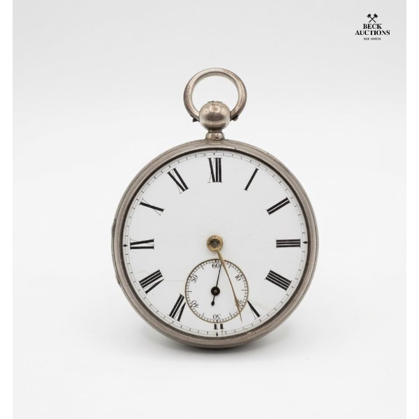  Victorian Era Based Antique Solid Silver Open-Faced Fusee Pocket Watch. 