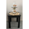 Image 1 : Antique Milk Glass Hurricane Lamp 18T w/ Side Table