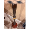 Image 3 : Wooden Floor Lamp with Checked Fabric Shade