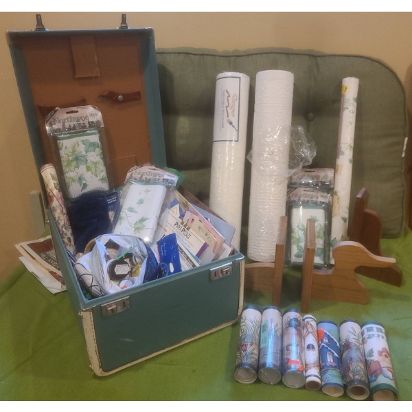Home Decorator's Kit With Wallpaper Borders, Paint Supplies, and Storage Case