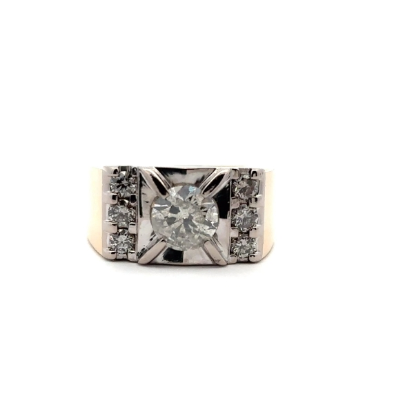 14K & 18K Stamped Mens Diamond Ring 2.05ct I2 J Appraised $10,305.00 21.59g 