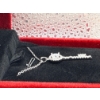Image 2 : 1ct Round Moissanite with 33 Round Cubic Zirconia in Round Halo & Key Shape 925 Silver Pendant