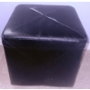 Image 4 : Framed Floral Artwork, Black Leather Ottoman, and Pair of Black Side Tables