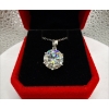 Image 1 : 5ct Round Moissanite in Center Set in 925 Silver Pendant