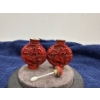 Image 3 : Set of 2 Red Carved Snuff Bottles with a Spoon 3H