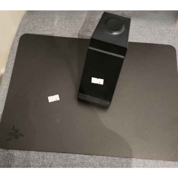 3 in 1 Wireless Charger Stand  Model HM006 and Gaming Mousepads: Razer 14 X 10 and Corsair 14 X 10.5