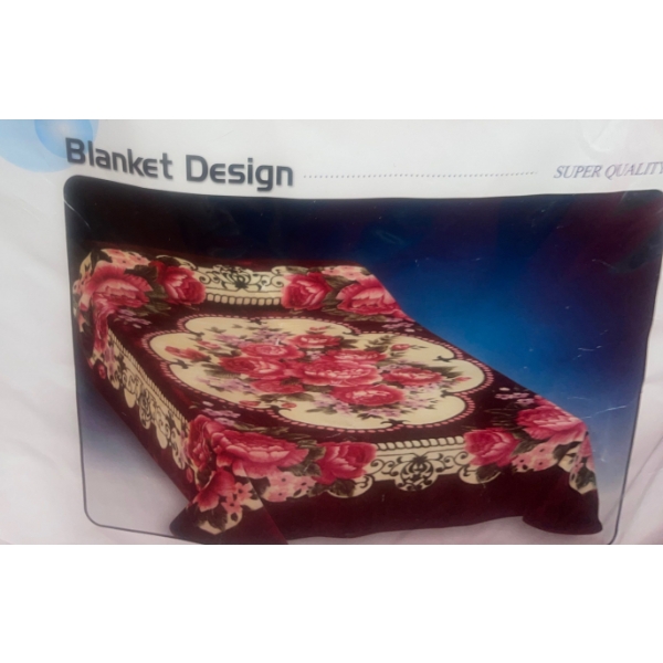 Mink Floral Print Queen Comforter w/ Assorted Throw Pillows 