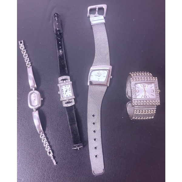 Four Women's Wristwatches with Mixed Metal Straps