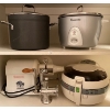 Appliance Collection Slow Cooker, Rice Cooker, Cambion Meat Grinder