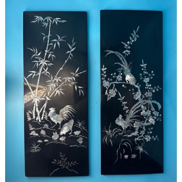 Oriental Pearlescent Wall Art Duplicate (2)  - 20x8 Each 