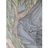 Image 3 : 30" X 44" Vintage Framed Tapestry With Hand Carved Wooden Frame
