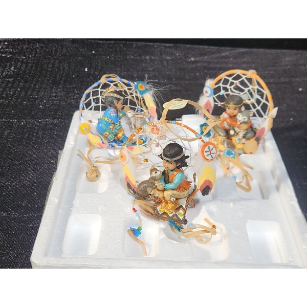 The Ashton Drakes Gallery Little Dream Weavers Ornament Set #3