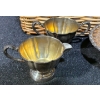 Image 2 : Silver Plated Dishes, Cream and Sugar Pots and a Basket 