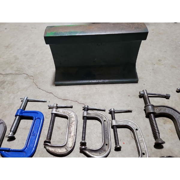 Antique Anvil w/ Clamp Collection - Assorted C Clamps & More