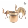 Image 2 : Two Carved Wooden Camel Figurines, A Copper Ice Bucket With A Lid, And Matching Copper Tongs. 